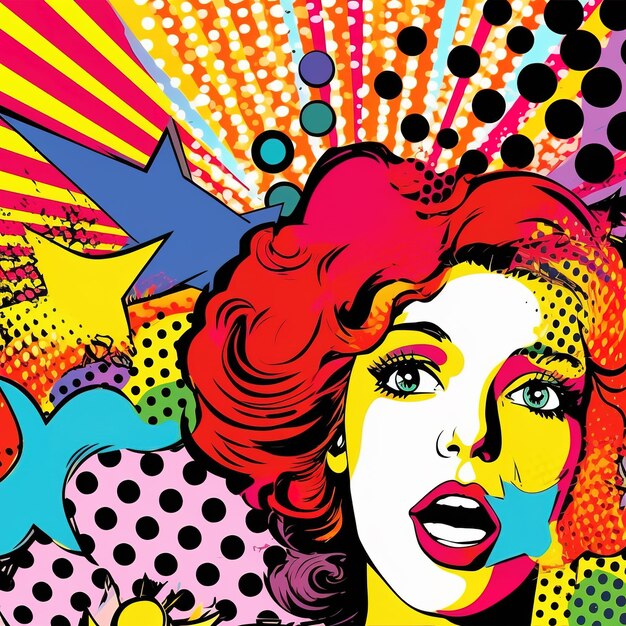 Pop art comic book art background pattern