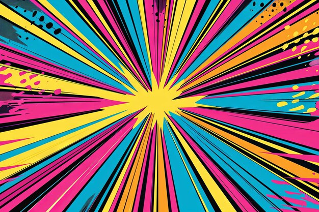 pop art explosie met levendige kleuren en comicstyle elementen Generatieve AI