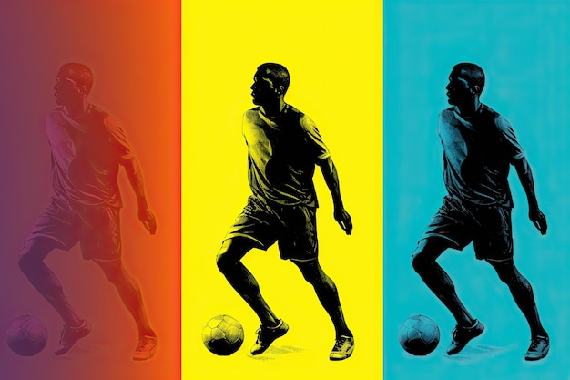 Foto pop art di un giocatore di football