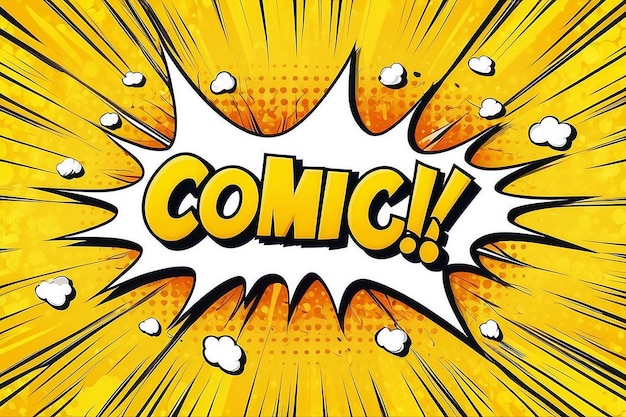 Pop art gele stripboeken cartoon tijdschrift omslag Cartoon grappige retro patroon strip mock up