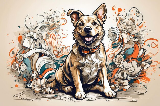 Pop art illustratie van een hond