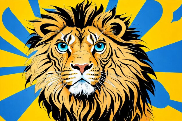 Pop art of a lion