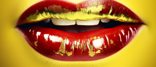 Pop art lips Bright colors Generative AI