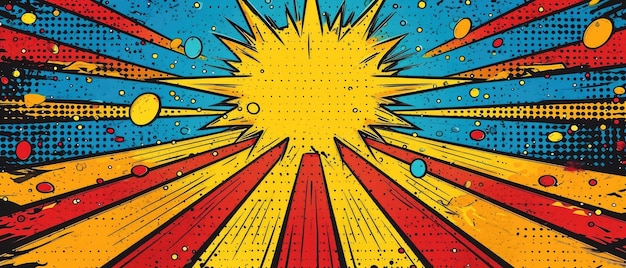 Photo a pop art masterpiece featuring comic bubbles and bold dots a vibrant visual extravaganza