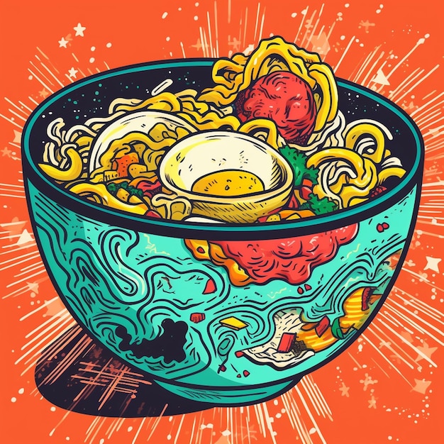 Foto pop art ramen levendige inspiratie