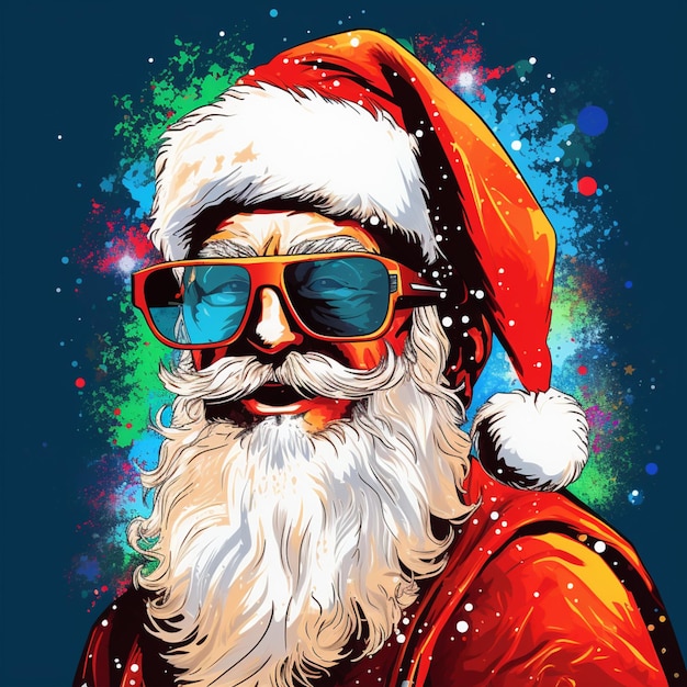 Photo pop art santa claus