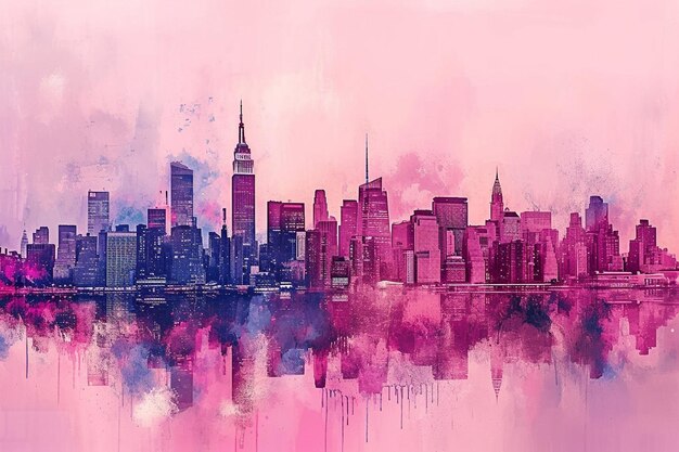 Pop art skyline wallpaper