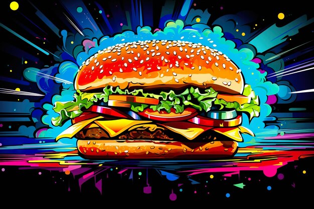 Pop Art style burger