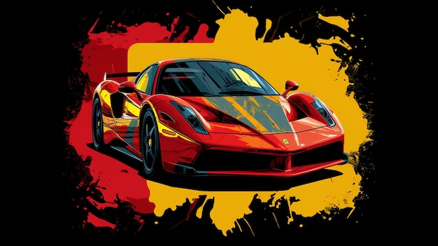 Pop art style Ferrari Enzot shirt design Generative ai