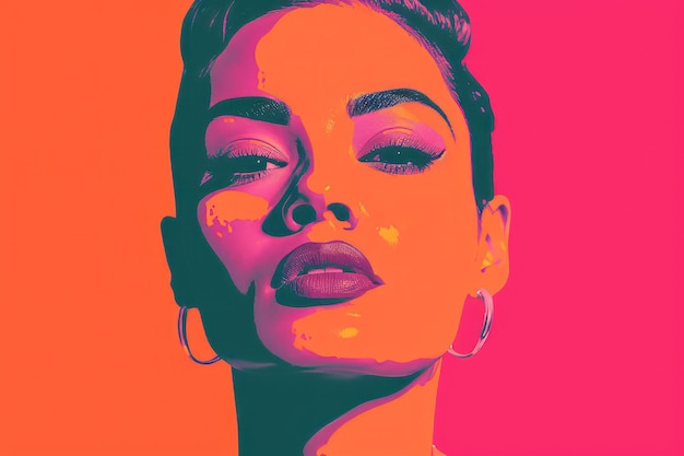 Foto un ritratto in stile pop art di una donna