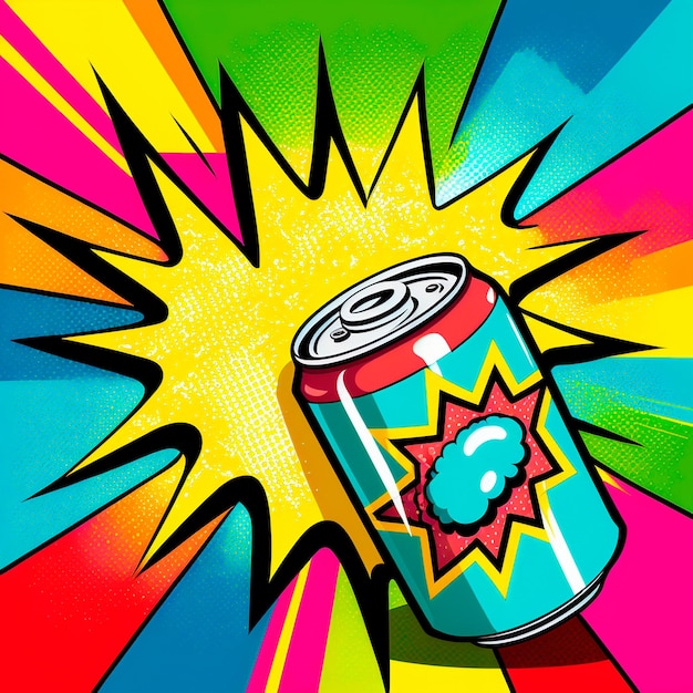 Pop art style soda