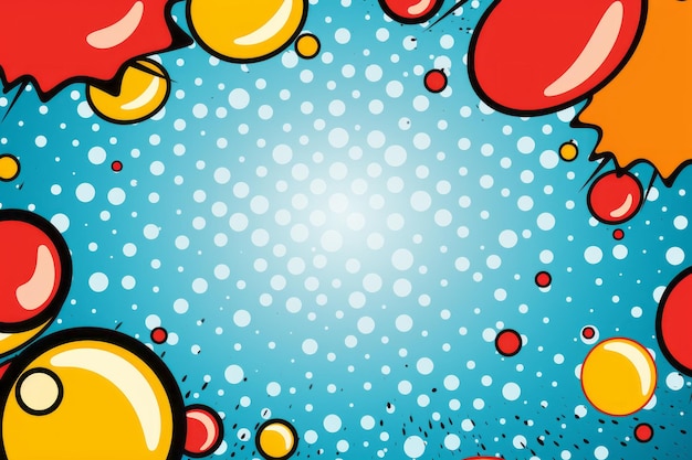 A pop art style with comic bubbles dots comic art illustration background generative ai