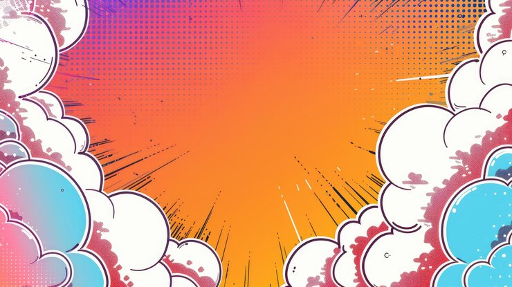 A pop art style with comic bubbles dots Comic art illustration background