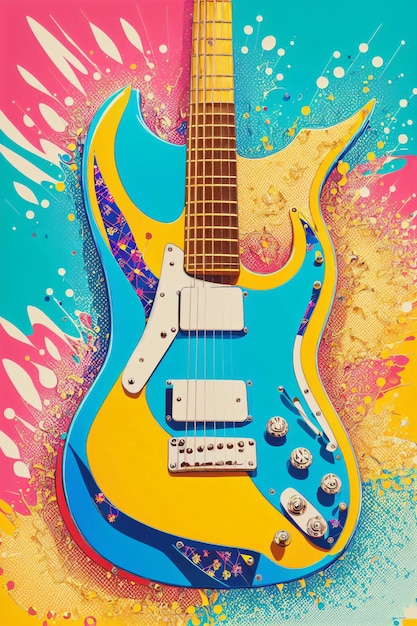 Pop-art van een gitaar