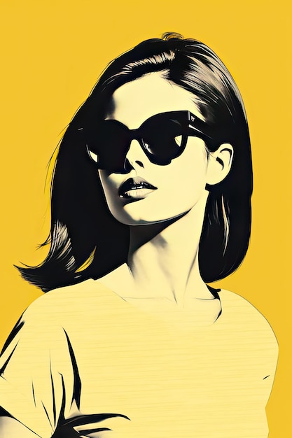 Pop-art van een vintage fotomodel