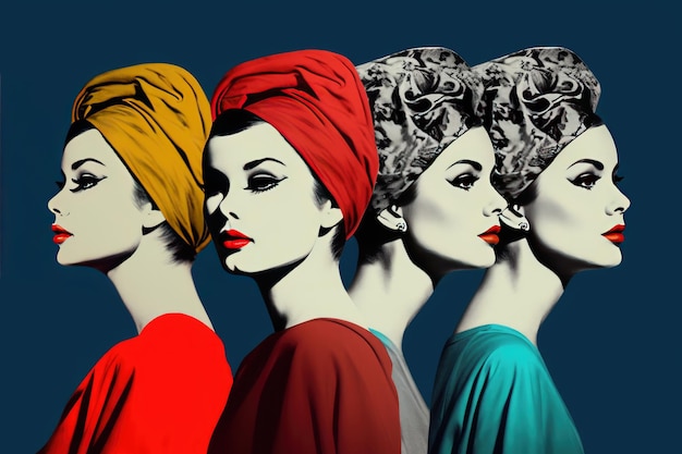 Pop-art van een vintage fotomodel