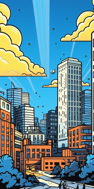 Pop Artinspired Cartoon Illustration Of Milwaukee In Roy Lichtenstein Style