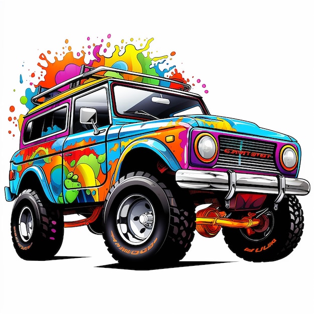 Pop comic design art car