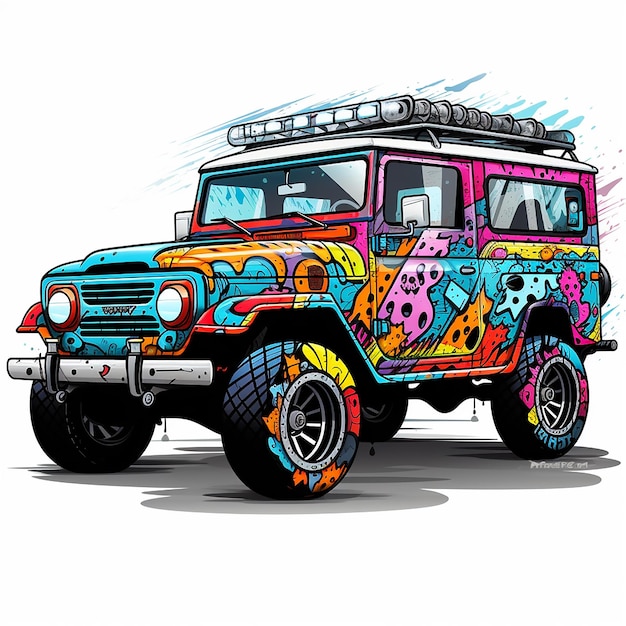 Pop comic design art car