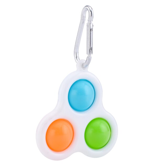 Pop it siliconen regenboog anti-stress speelgoed geïsoleerd op een witte achtergrond. Eenvoudig kuiltje, populair modern speelgoed voor stressverlichting voor volwassenen en kinderen. Fidget kinderspeelgoed, Pop Bubble Fidget.