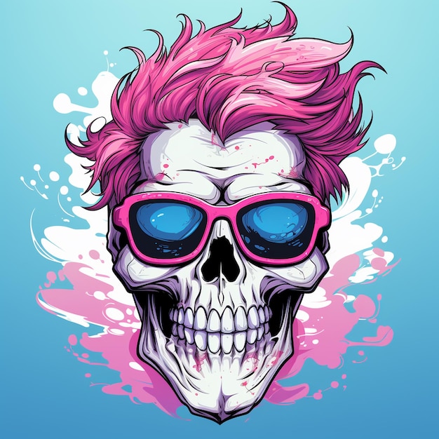 Photo pop style skull illustration