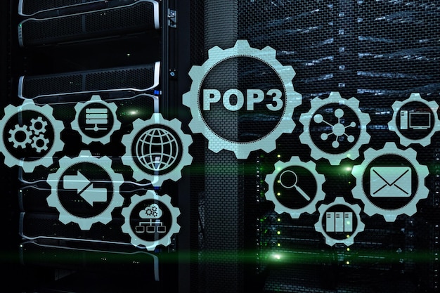 POP3 (ポストオフィスプロトコル) - データセンターの背景に標準的なインターネットプロトコルのバージョン3