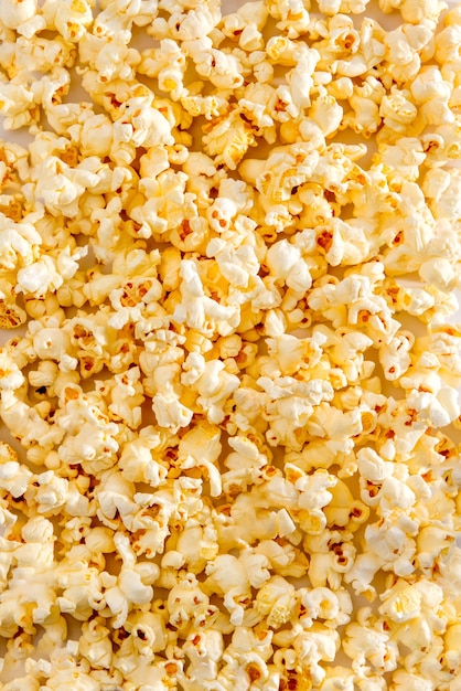 Popcorn background texture. Top view.