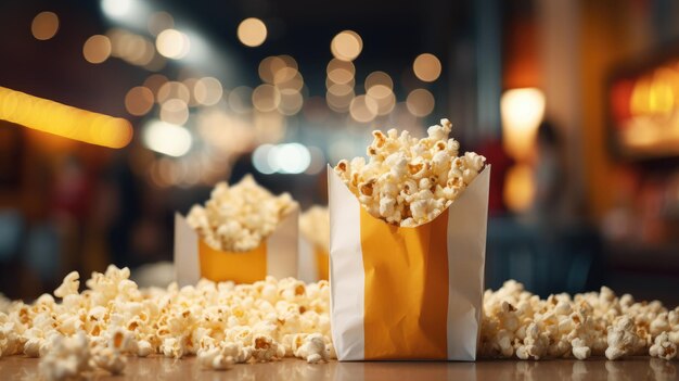 Foto sacchetti di popcorn in un supermercato