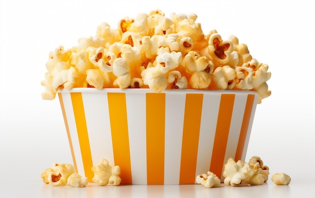 Popcorn Bucket on Isolated Background Generative AI
