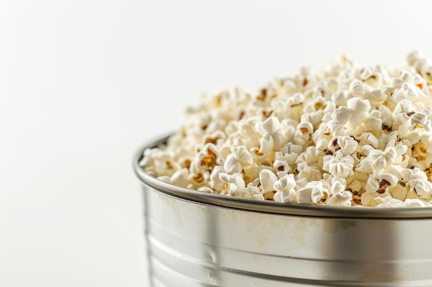 Photo popcorn bucket view isolated on white background