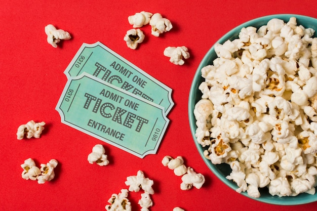 popcorn and cinema tickets