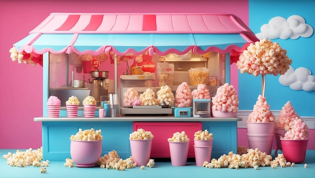 Photo a popcorn cotton candy and snowcone small business