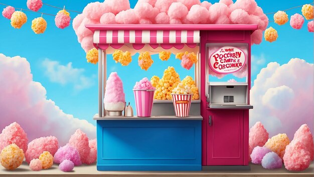 Photo a popcorn cotton candy and snowcone small business