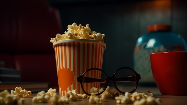 Popcorn en bril Generatieve Ai