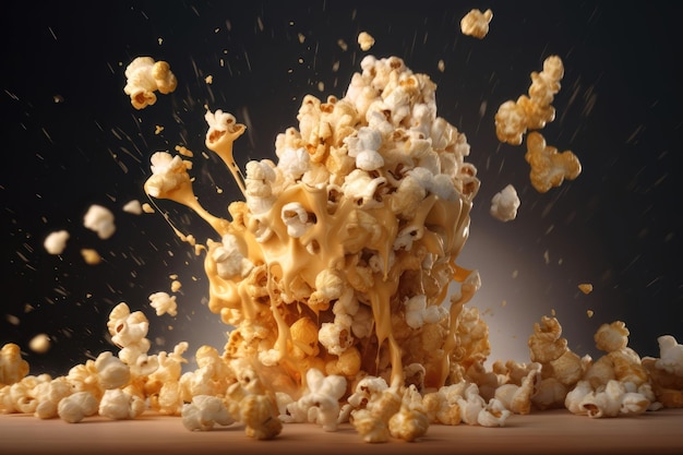 Popcorn explosion AI generated