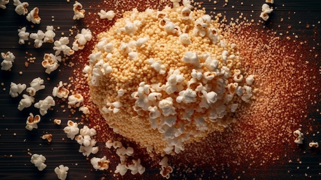 popcorn explosion Top down view