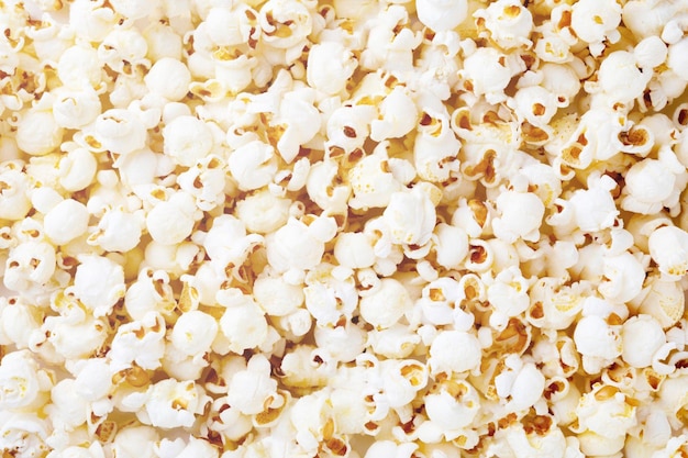 Popcorn full frame gedetailleerde weergave van bovenaf Topweergave
