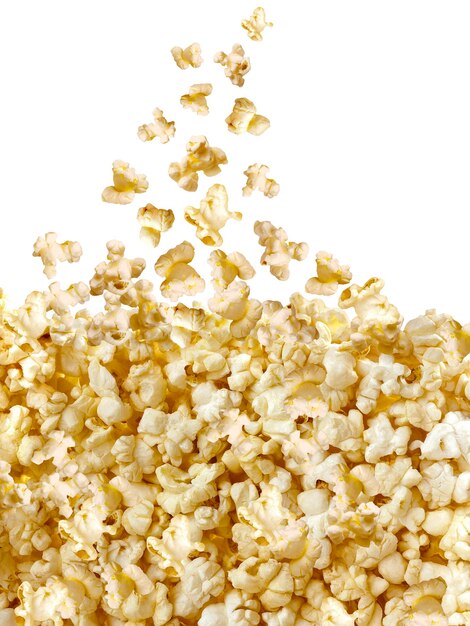 Foto popcorn geïsoleerd op een witte achtergrond