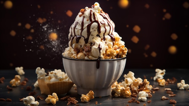 Popcorn ice cream