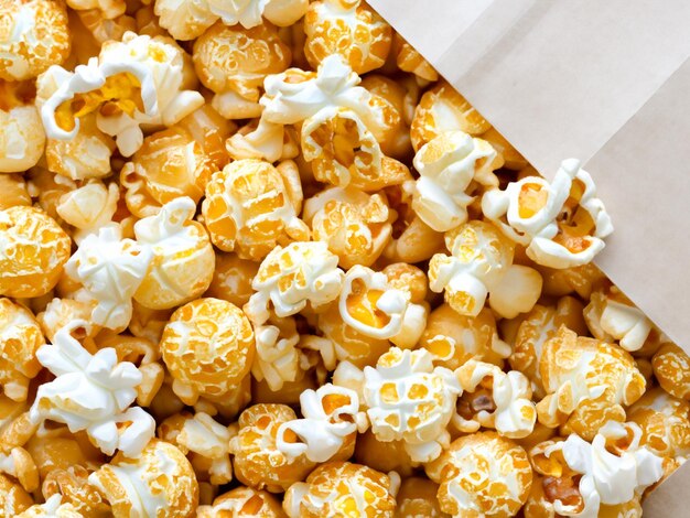 Foto popcorn in de papieren zak