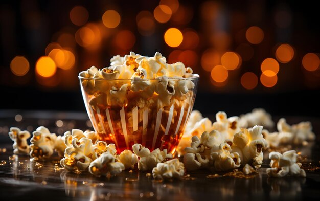 Popcorn in een bioscoopfilmconcept