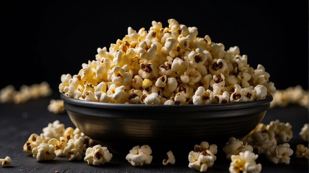 popcorn isolated on copy space background