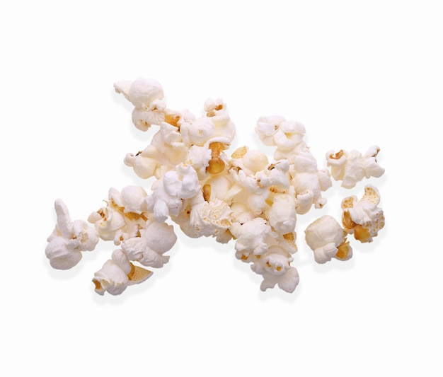 Popcorn isolated on the white background