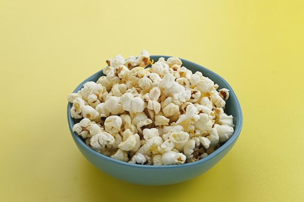 Popcorn a kind of savory snack from corn seed Served in a small bowl selected focus