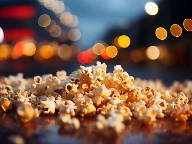 Popcorn light blur achtergrond gegenereerd door AI