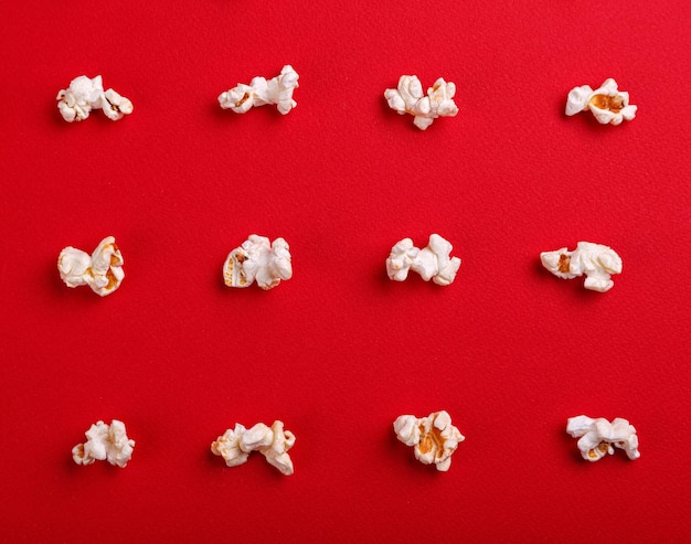 Popcorn macro on a red background