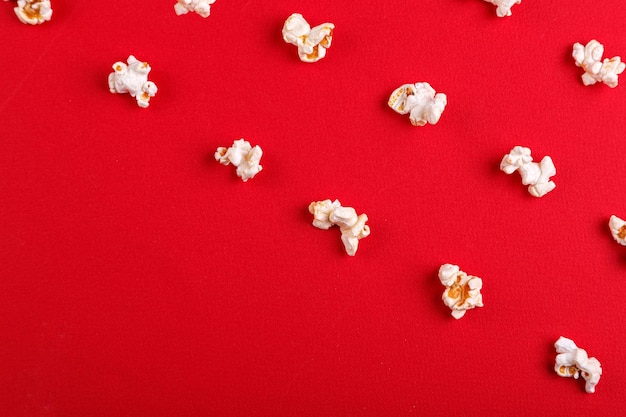 Popcorn macro on a red background