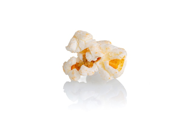 Popcorn macro on a white background