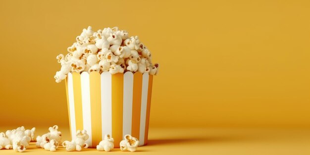 a popcorn packaging with a yellow background