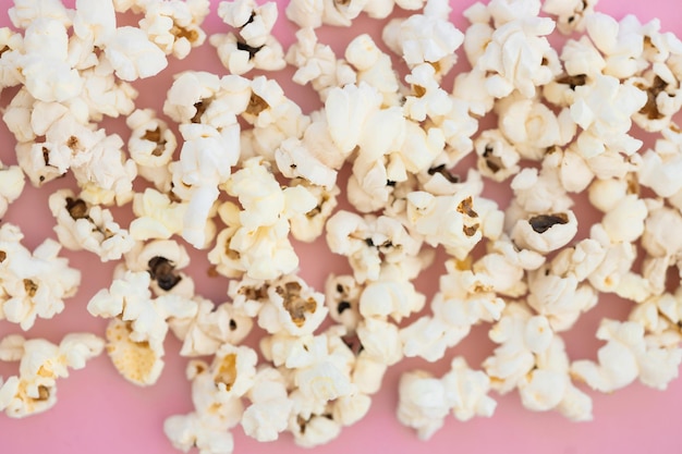 Popcorn on pink background